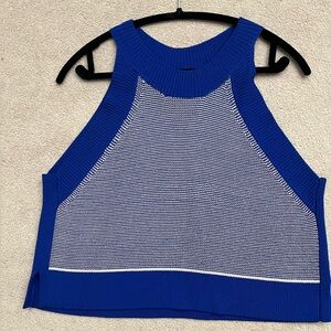 Wilfred Royal Blue and White Knit Tank Top